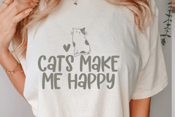 Cats Make Me Happy SVG: A Graphic Design Asset for Crafters