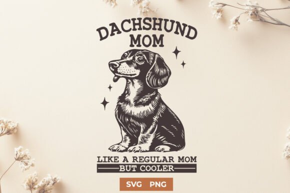 Dachshund Mom Like a Cooler Mom SVG PNG: A Playful Graphic Design Asset for Crafts and Local Branding