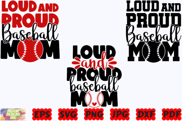 Loud and Proud Baseball Mom SVG Sport: A Bold Graphic for Crafts and Branding