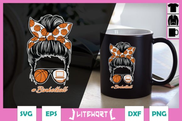 Messy Bun Basketball Mom SVG: A Versatile Graphic Design Asset for Crafts and Local Businesses