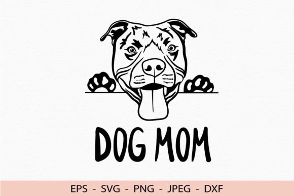 Pitbull Dog Mom SVG: A Versatile Graphic Design Asset for Crafts and Branding