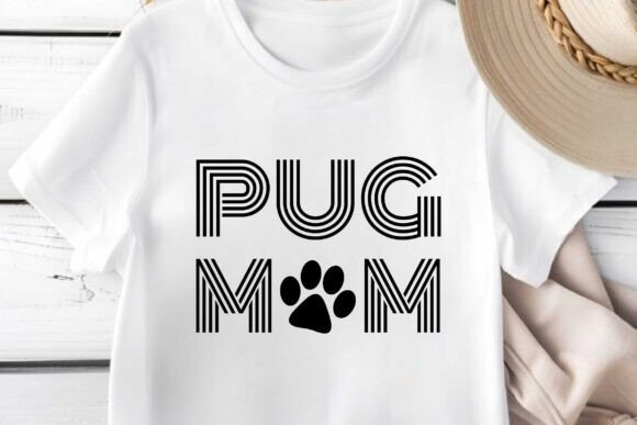 Pug Mom SVG PNG T-Shirt Design: A Versatile Graphic for Crafts and Branding