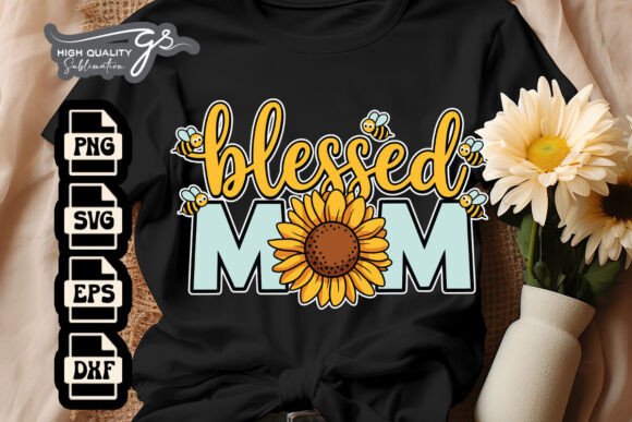 Sunflower Blessed Mom SVG: A Graphics Asset for Creative Publishing